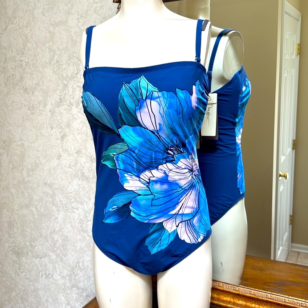 New Gottex Floral Women’s One Piece Swimsuit. Size 12. - Picture 7 of 13